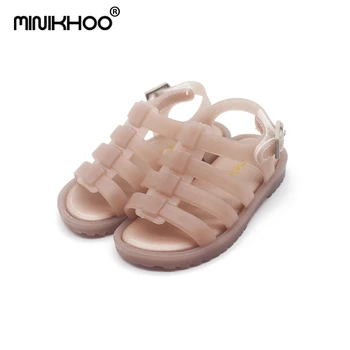 

Mini Melissa Original Brazilian Girl Roman Jelly Sandals 2019 Summer Girl Sandals Breathable Melissa Baby Beach Sandals 3 Color