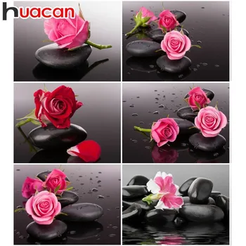

Huacan 5D DIY Diamond Embroidery Flowers Full Square Rose Diamond Painting Picture Of Rhinestone Home Decoration