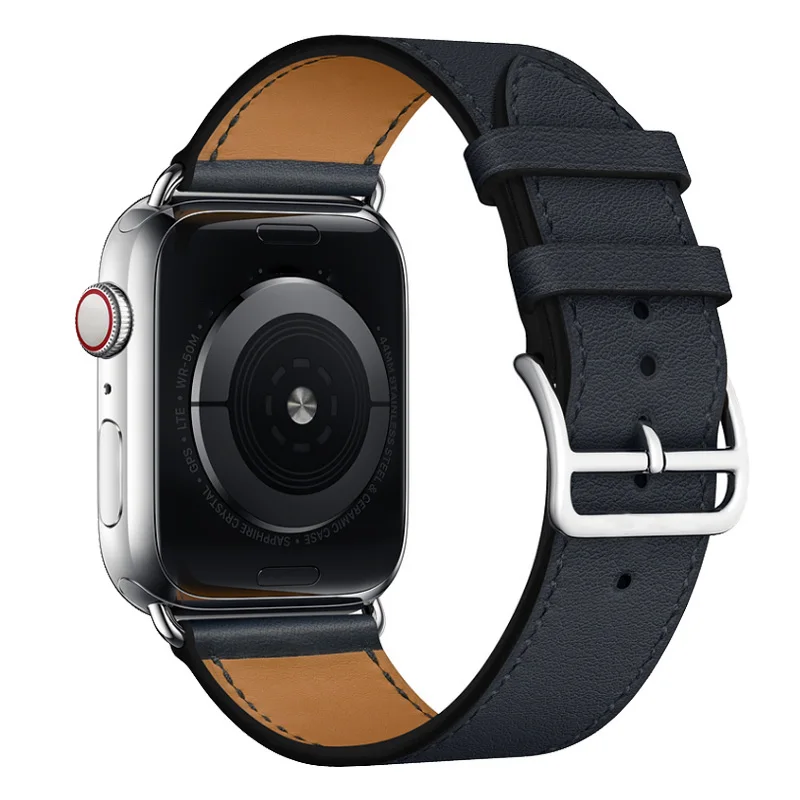 Ремешок кожаный для Apple Watch Series 4 браслет из натуральной кожи 1 2 3 herm 38 мм 42