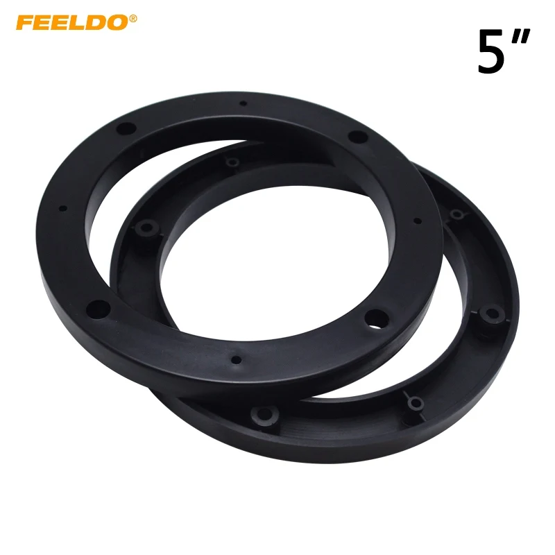 

FEELDO 1pair 5"Universal Car Stereo Audio Solid Speaker Spacer Adapter Hold Refitting Mat for All Cars Anti-Slip Mat