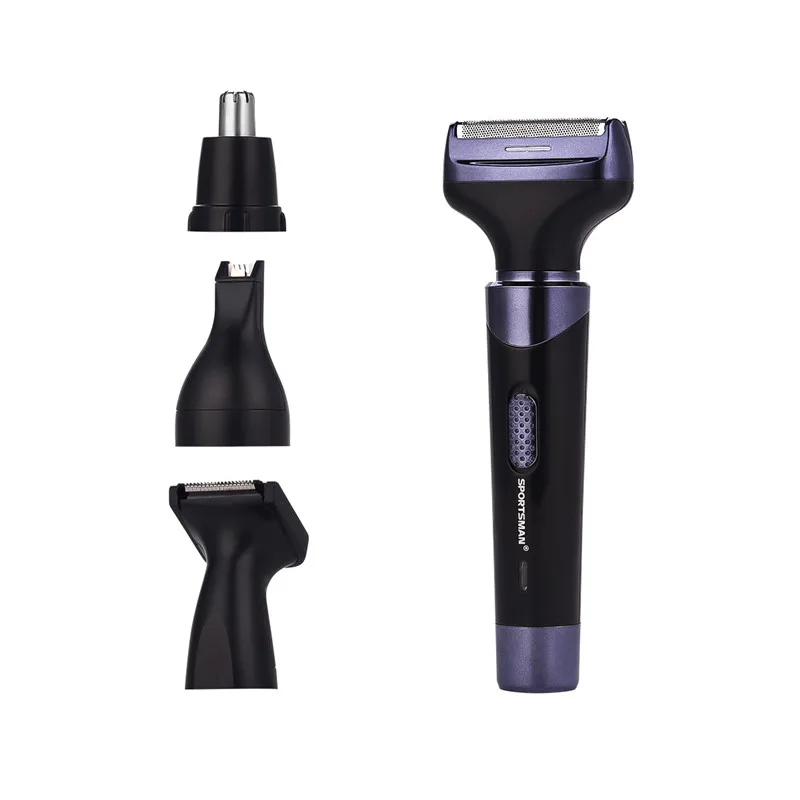 

4 in 1 Rechargeable Shaver Nose Ear Trimmer Stainless Steel Blades Beard Trimmer Electirc Hair Clipper Nose Cutter Hair Removal