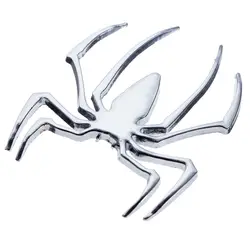 Стайлинга автомобилей 3D украшения для паук Форма автомобиля стикеры декоративная наклейка на автомобиль серебро