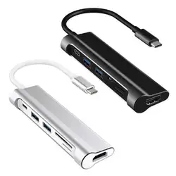 Тип-C концентратора USB-C 3,1 до HDMI SD карты памяти USB3.0 Тип C зарядки Порты и разъёмы