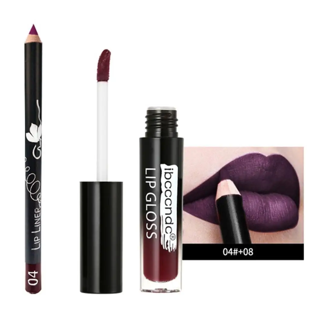 6 Colors Long-Lasting Waterproof Liquid Lip China gloss Liner Paste Olive Set Apply 24g Any Skin Black | Красота и здоровье
