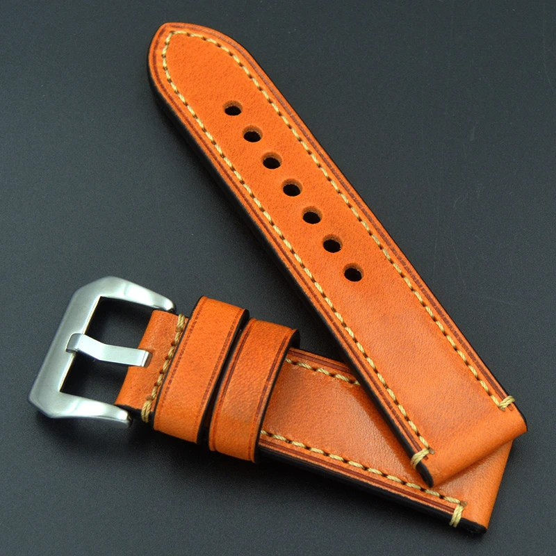 

2020 high quality Watch Accessories Watch Band For PANERAI FOSSIL Genuine Leather Strap Brown 20 22 24 26mm Watchband Bracelet