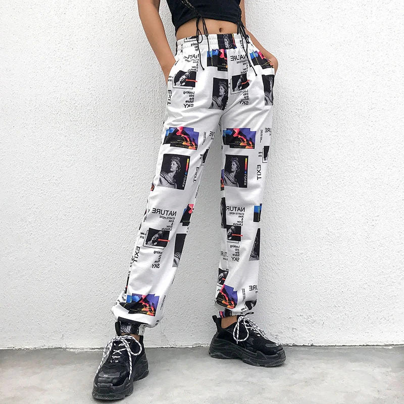 Jogger Pants Women Hipsters Harem Graphic Print Pattern Hippie Trousers
