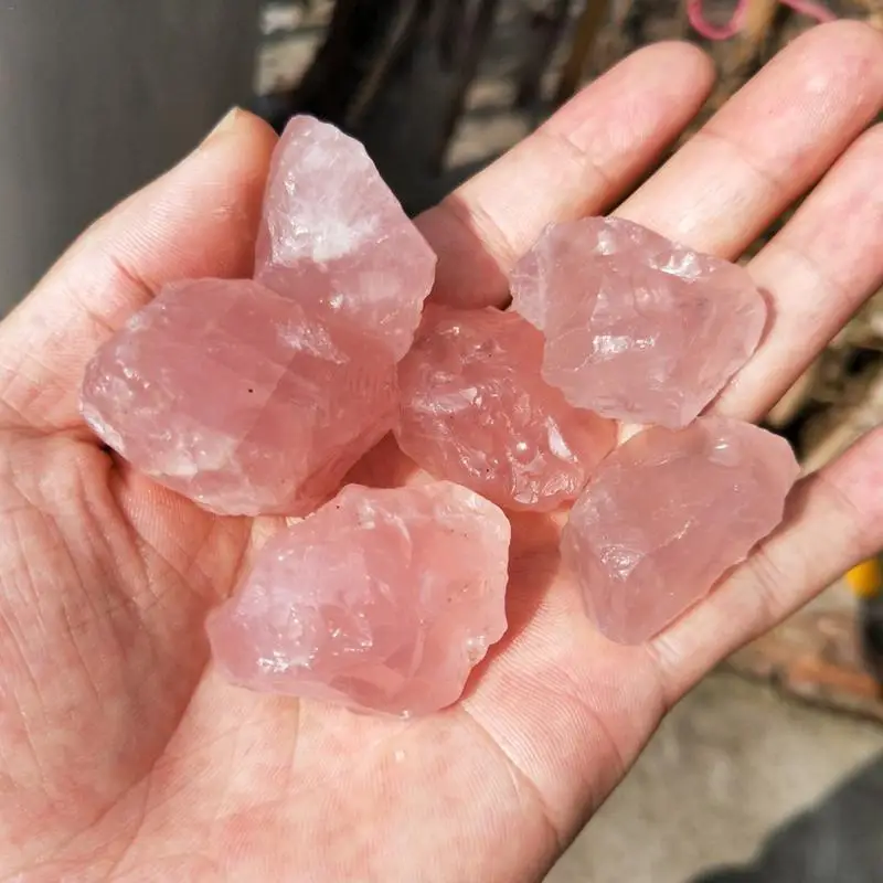 AUGKUN Натуральная Розовая флюоритовая Хрустальная сырье драгоценных камней руды