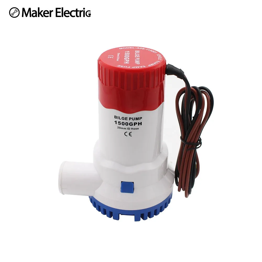 

Bilge Pump G1500-12 Small Size Larger 1500GPH DC12V Electric Water Pump Submer Sible Water Pump Bilge Low Noise Bilge Switch