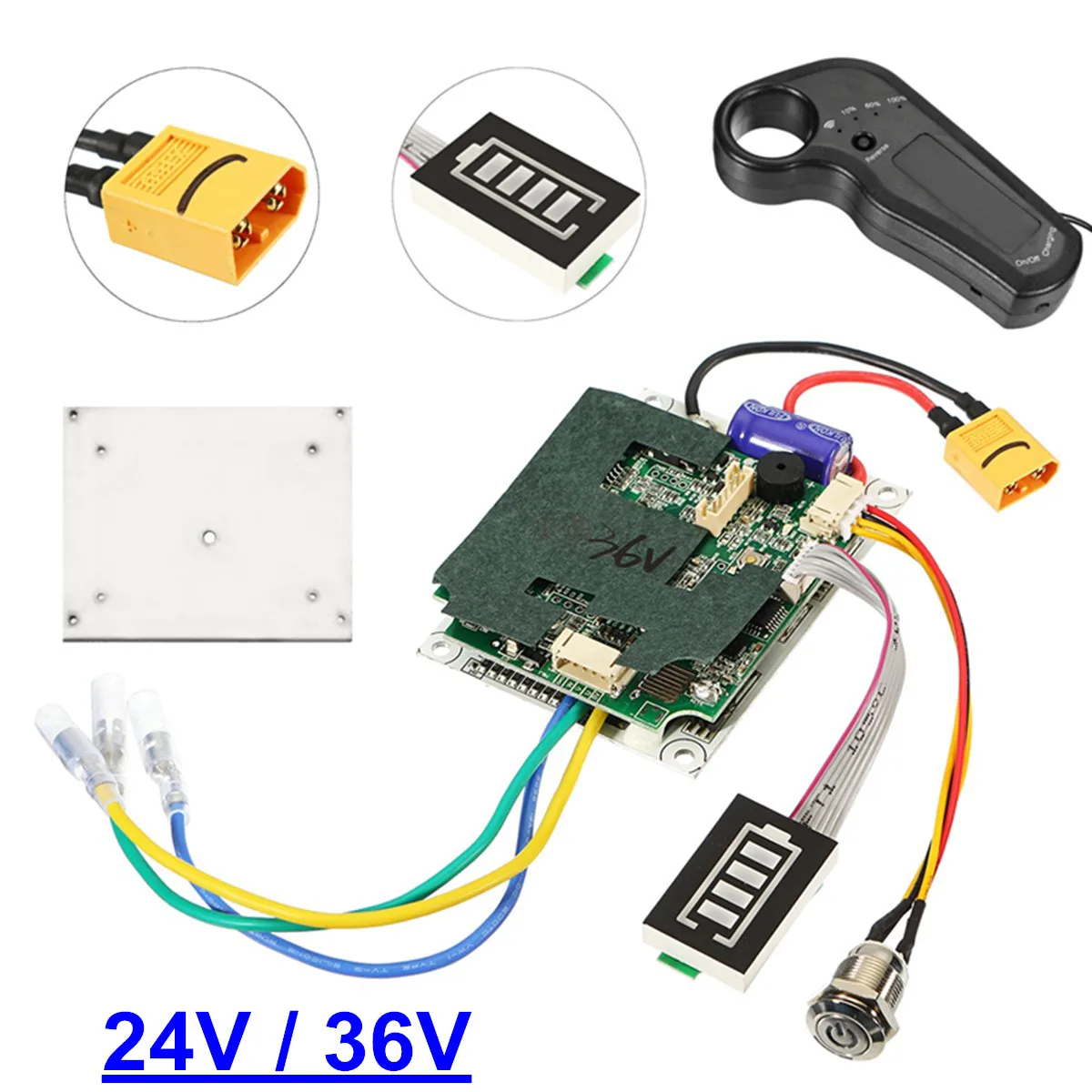 24/36В одиночный ремень ручной Электрический миксер для теста контроллер скейтборда Лонгборд ESC заменить Запчасти электрического скутера Mainboard измерительный прибор инструменты