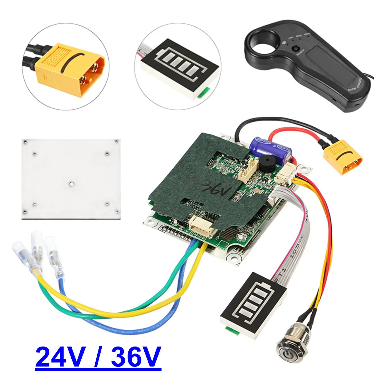 Electric Skateboard ESC Kit, 430W 36V Dual Drive Electric Longboard Substitute Control Mainboard