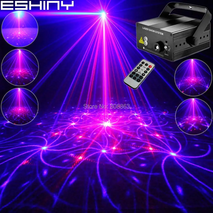 ESHINY лазерный проектор с 3 линзами RB 48 моделей сценический светильник синий