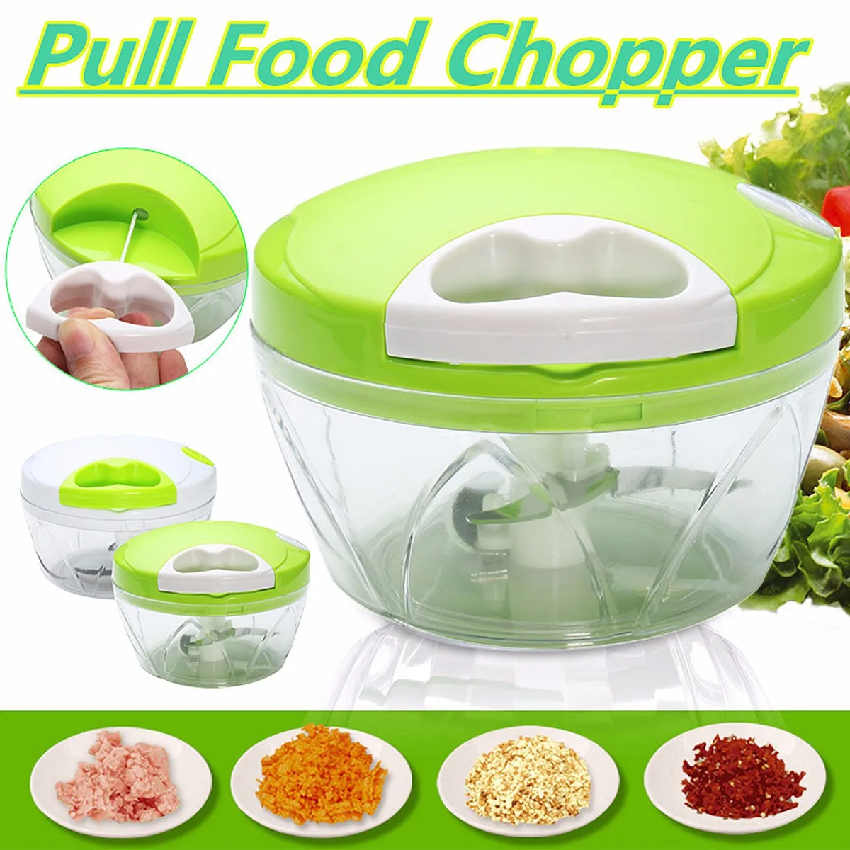 Manual Pulling Food Fruits Chopper Mincer Blende Crusher Dicer Slicer