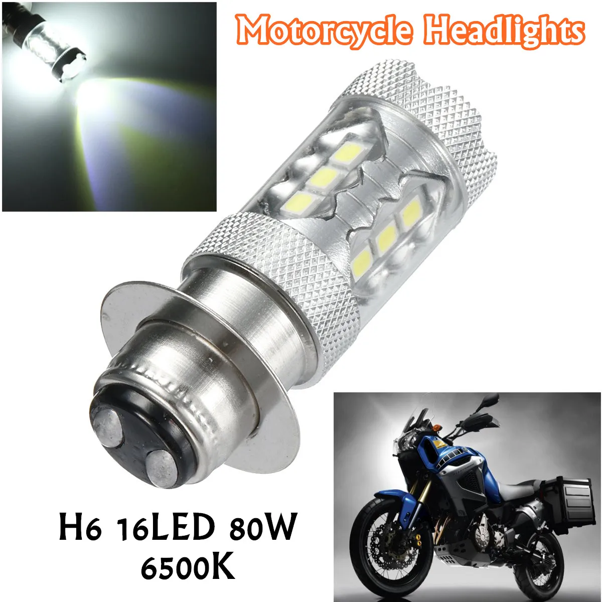 H6 16 Светодиодный лампочки для мотоцикла 80 Вт Супер Белый светодиодный фары для мотоцикла 6000K для Мото ATV для Yamaha
