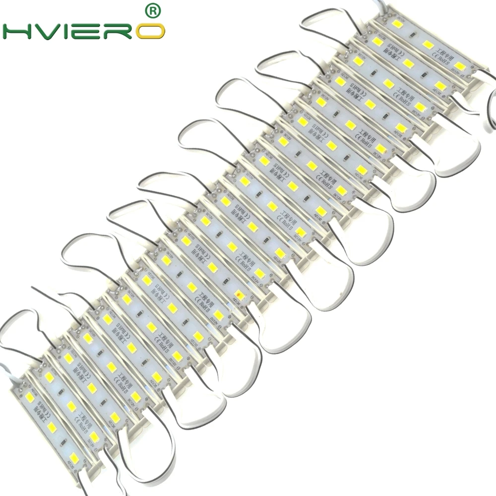 

20pcs 5730 5630 White Warm Red Blue Green 3 LED Module Waterproof DC 12V SMD SMT Led light Backlight for Billboard High Lumens