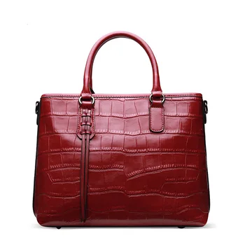 

2017 High Quality Genuine Leather Bag Ladies Crocodile Pattern Women Messenger Shoulder Bags Handbags Famous Brand Designer Tote