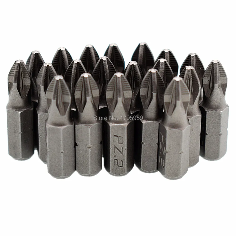 20 Piece PZ2 Screwdriver Bit Tool Kit 25mm Impact Driver Bit 1/4" 6