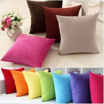 

Fashion Solid Throw Pillow Case Plain Confortable Kids Couch Bed Home Decor For Camp Beach Car Plane Hotel Head Rest Bed Sleep