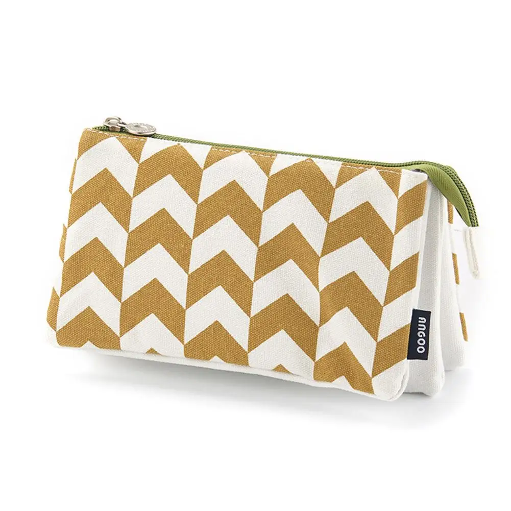 

Innovative Simple Girl Pencil Case Korean Version High School Students A Little Fresh Lovely Large Capacity Three-layer Bag