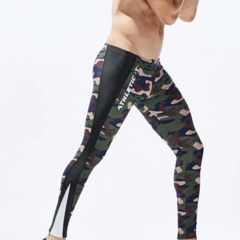 Камуфляжные колготки для бега, мужские компрессионные штаны, мужские леггинсы, спортивные тренировочные Леггинсы для йоги, спортивные облегающие брюки для мужчин