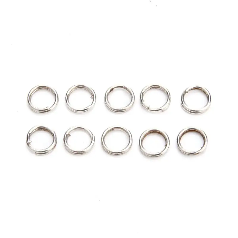100 pcs الفولاذ المقاوم للصدأ الصيد سبليت خواتم اكسسوارات الشتاء الكارب والعتاد قطب إغراء الطعوم موصل الصيد معالجة برميل الساخن