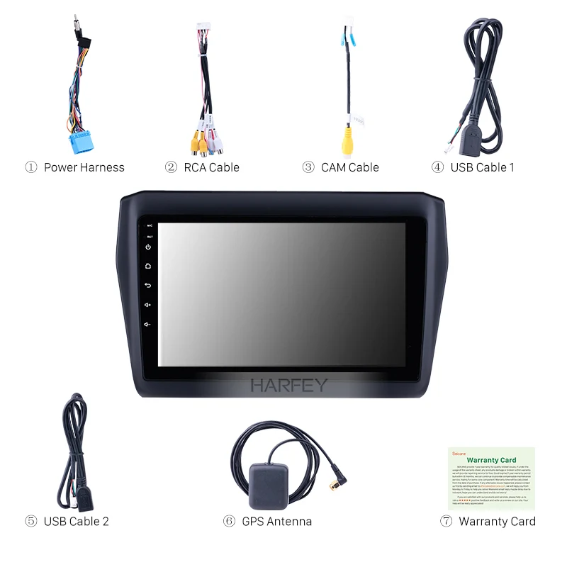 Bluetooth радиоприемник Harfey сенсорный экран 9 дюймов Android 2017 для SUZUKI Swift 2019 с GPS FM авто