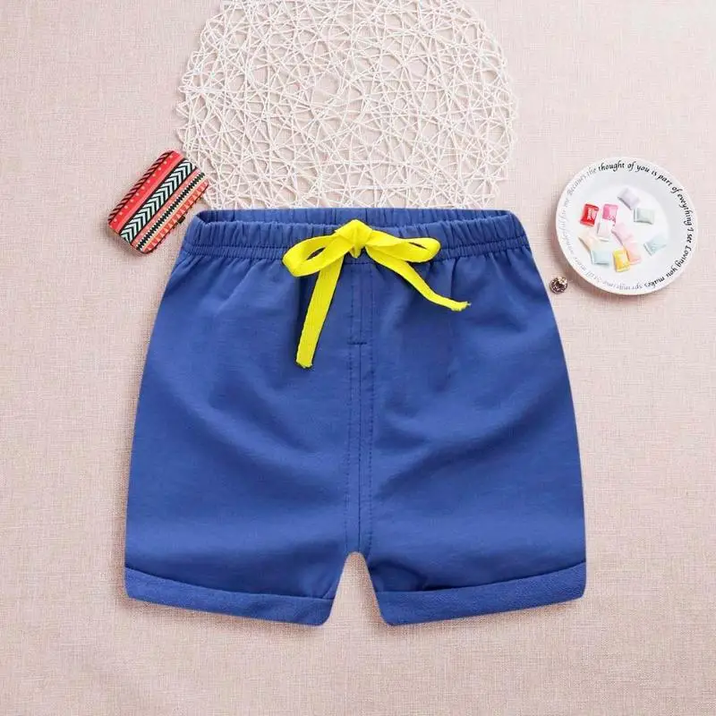 Детские шорты из хлопка для Мальчиков пляжные спортивные короткие штаны Летние Повседневное Эластичный шнурок на талии Костюмы