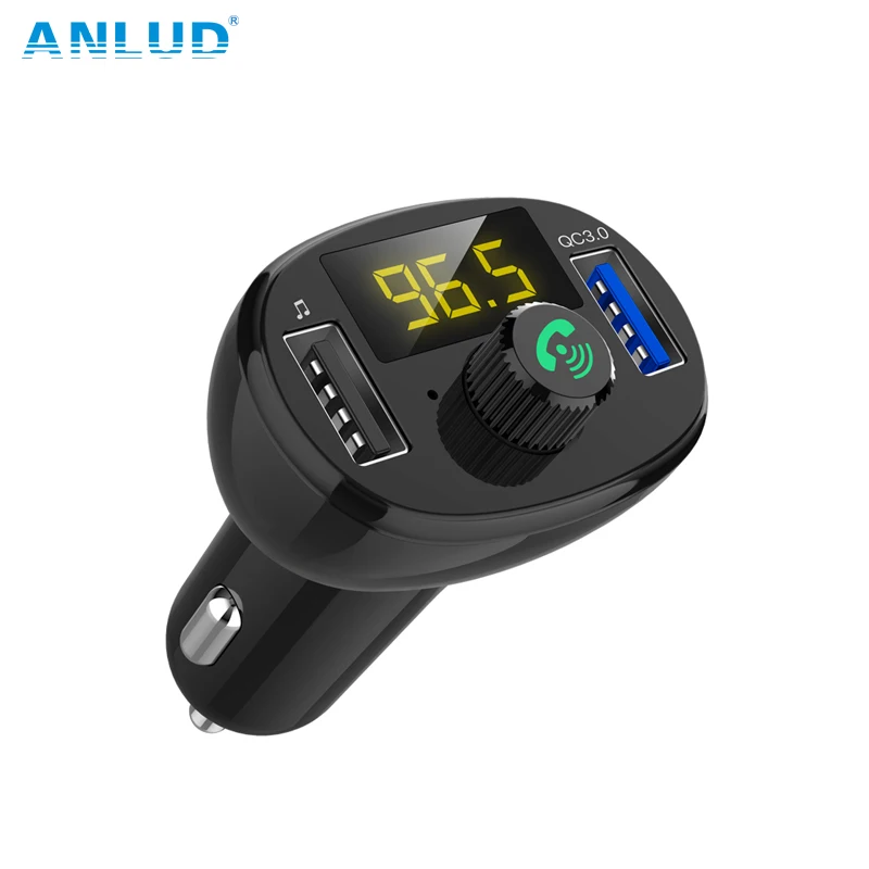 

ANLUD Bluetooth 4.1 FM Transmitter Wireless Bluetooth Car Kit Car Quick Charge 3.0 Modulator MP3 Player Support U disk Handfree