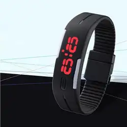 Спортивные цифровые наручные светодио дный часы LED электронные наручные часы для мальчиков и девочек мужские спортивные часы резиновые