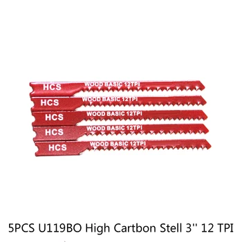 

5pcs/set HCS 3 12 TPI U-Shank Jig Saw Blades Cutting Tools For Wood Metal Steel