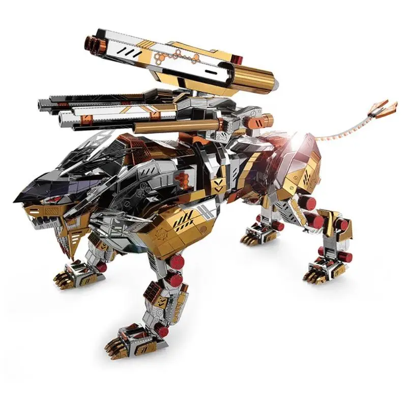 

Model Building Kits A Roaring Lion Knight Model DIY Laser Cutting Jigsaw Puzzle Fighter Model 3D Metal Puzzle Toys for Children