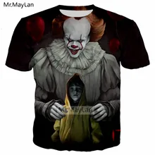 Фильм ужасов это Пенни Вайз клоун Джокер 3D мужская футболка с рисунком/женская уличная футболка в стиле хип-хоп 90s крутая Одежда для мальчиков мужские топы
