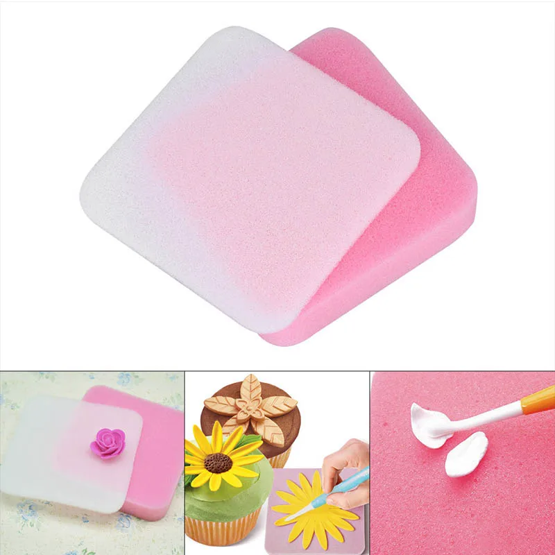 

Tray Mold Foam Sugar Flower Drying Mat Colorful 2Pcs Sugar Craft Sponge Pads Baking Accessories DIY Cake Mold Flower Shapes Mats