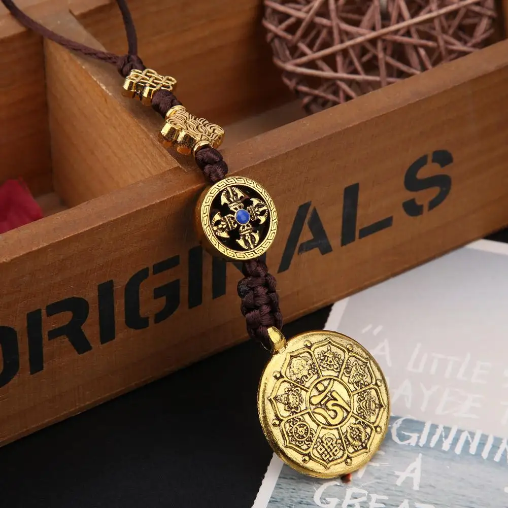 

Natural Hand Carved Chinese Taiji-Bagua Lucky Amulet Pendant Necklace