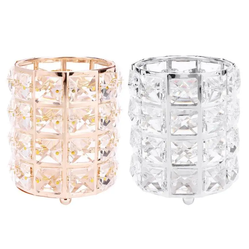 

Europe Metal Makeup Brush Storage Tube Eyebrow Pencil Makeup Organizer Bead Crystal Jewelry Storage Box Container Accessories