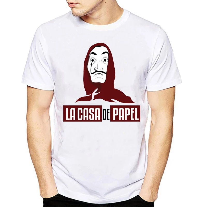 

Movie Money Heist The House of Paper La Casa De Papel T Shirt Men Funny Dali Print Tshirt Mens Clothing Summer Top