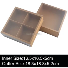 10 шт 18,3x18,3x5,2 см коричневый скользящий ящик Крафт бумажная коробка для свадебных сувениров конфеты подарок торт на заказ