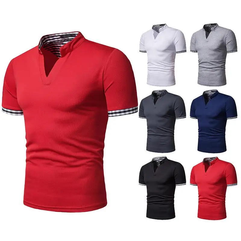 

Hawaii Tees Polo Shirt for Men V-neck Men Polo Shirt Plaid color Men's Clothing Hawaiian style Summer Tops Short sleeve