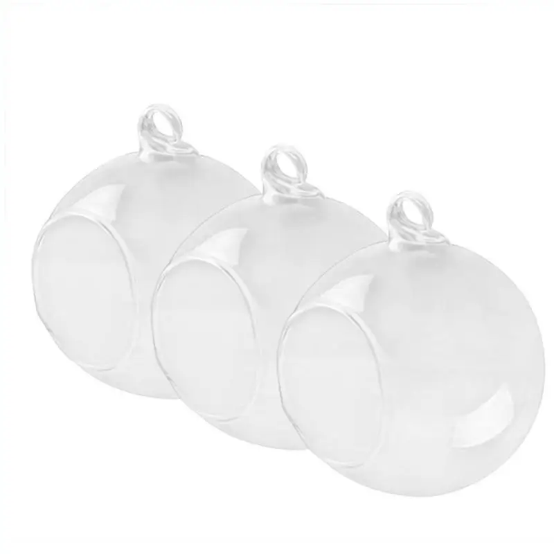 

3PCS Ball Shape Hanging Flat Base Flower Plants Container Vase Terrarium Landscape Wedding DIY Home Decoration
