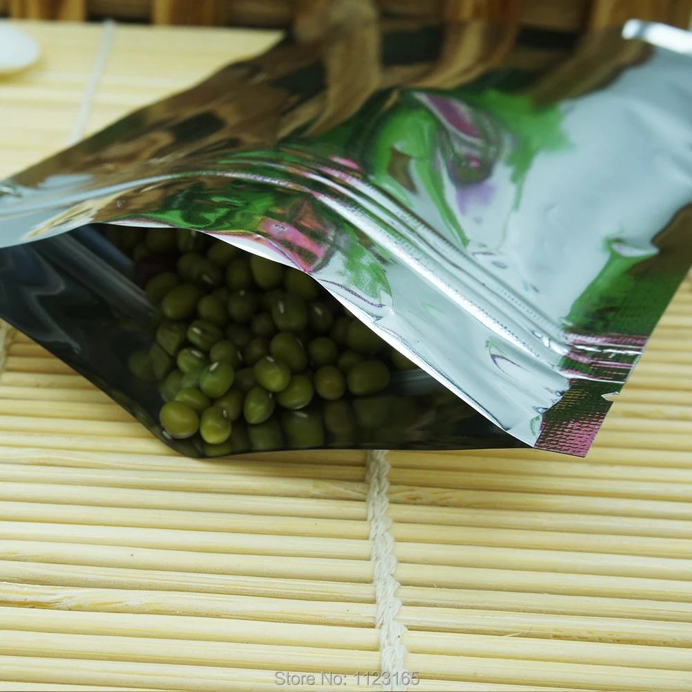 9x14cm 100pcs Silver Plating Aluminum Foil Zip Lock Bags - Resealable Plastic Food Grade Pouches Zipper Grip Seal Gift Packaging 2