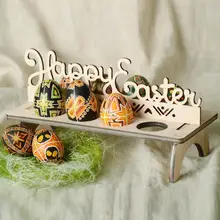 

New Wooden Ornament Easter Egg Shelves for Party DIY Bunny Letter Egg Stand Rack Rabbit Pattern Easter Decoration for Home