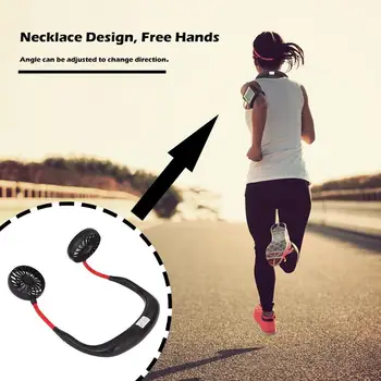 

USB Rechargeable Wearable Portable Mini Hand Free Fan Personal Neckband Fan Portable Pocket Travel Cooler Cooling Mini Fans Hot