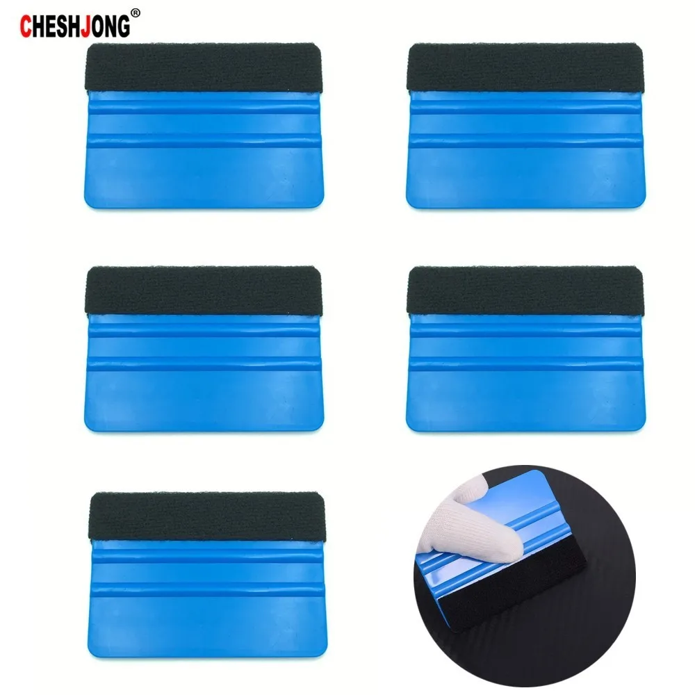 5pcs/Lot Auto Film Squeegee Blue Plastic Soft Felt Vinyl Scraper Window Wrapping car Sticker Install Applicator Tools | Автомобили и