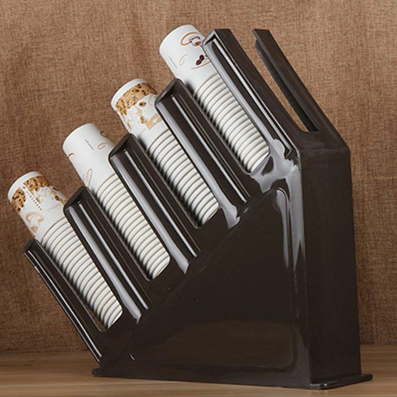 

Paper Mug Holder Dispenser Coffee Mug Shelf Disposable Cup Dispenser, 38.6cmx11.5cmx29.5cm
