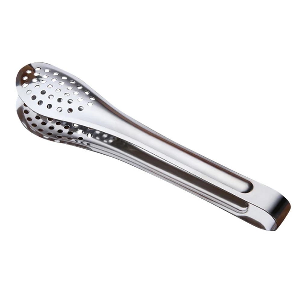 

1PC Safe Durable Portable Lightweight Practical 12 Inches Stainless Steel Kitchen Tongs Cooking Tongs Food Clip Serving Clamp
