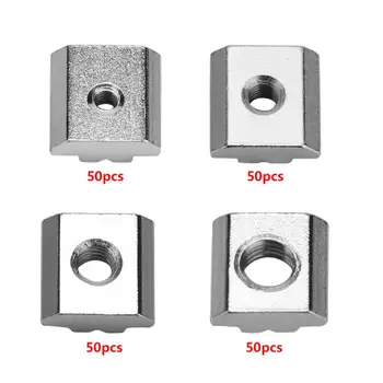 

50Pcs/set Hammer Nuts Carbon Steel Sliding T-slot Nut for 30 Series Aluminum Profile Accessories Fastener Best Price