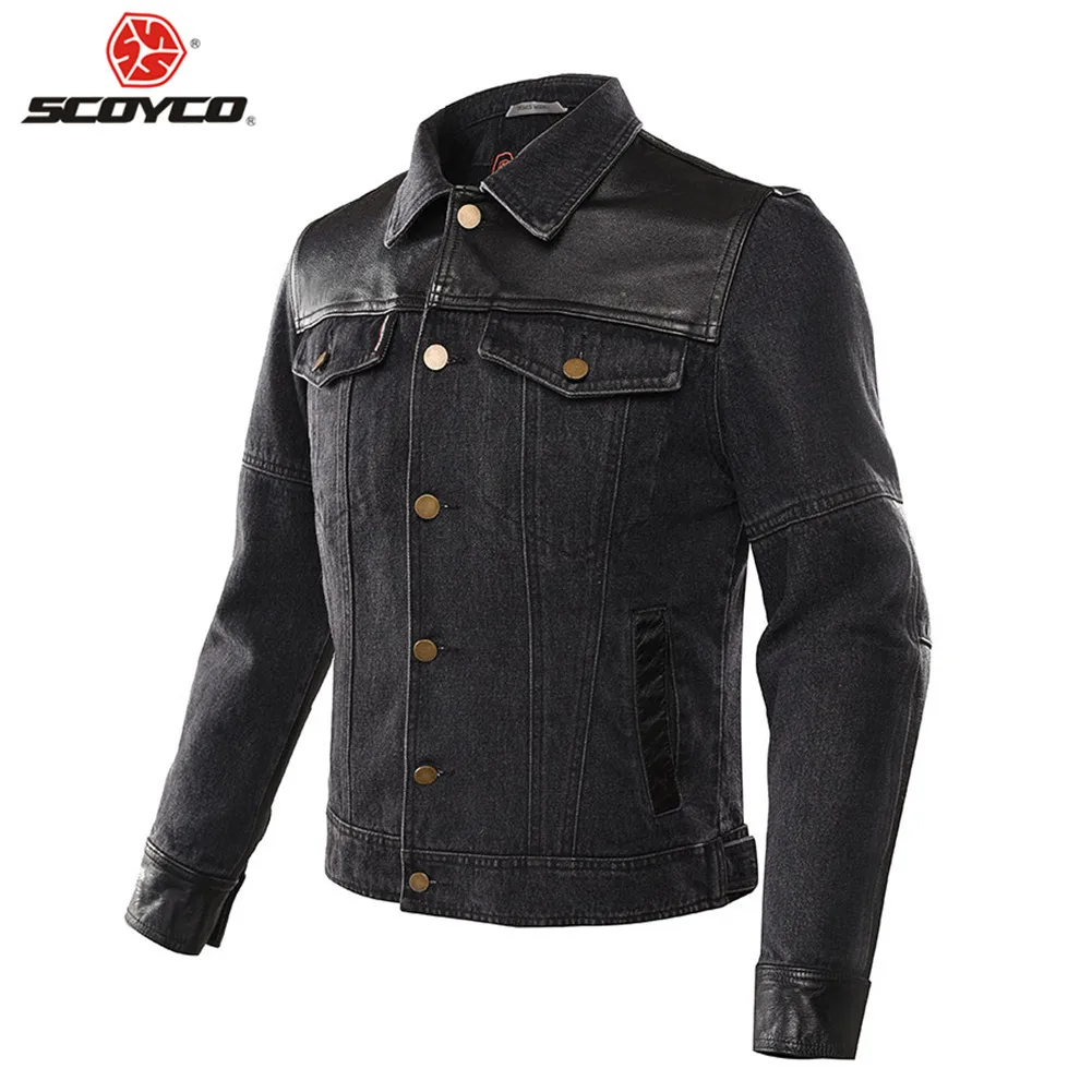 SCOYCO Classic Motorcycle Denim Jacket Retro Wearproof Elbow Protective Vintage Motor Street City JK53 Jackets | Автомобили и