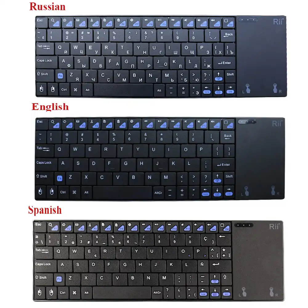 Беспроводная мини клавиатура Rii I12Plus 2 4 ГГц русская английская испанская немецкая