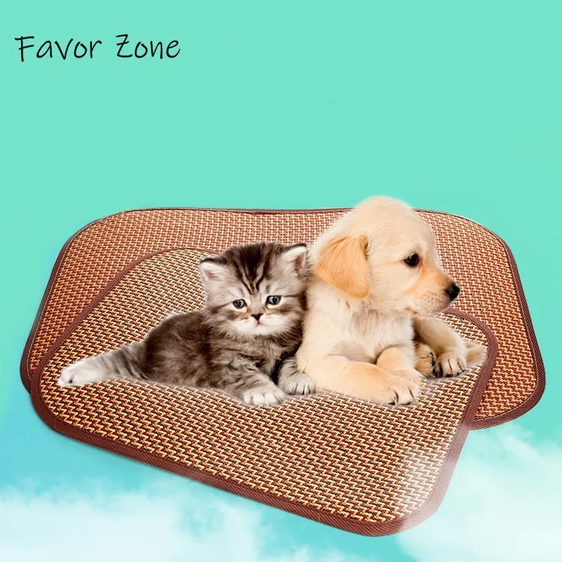 

Pet Dog Mats Rattan Weaving Dogs Cat Bed Sofa Mat Cool In Summer Breathable Cooling Heat Dissipation Sleep Mattress Pet Supplies