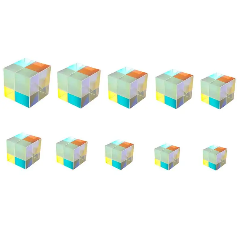  Multiple Colors Optical Glass Triple Prism 6 Sides Full Polishing Cube Prism Set Optics Teaching Ai - 32960346256