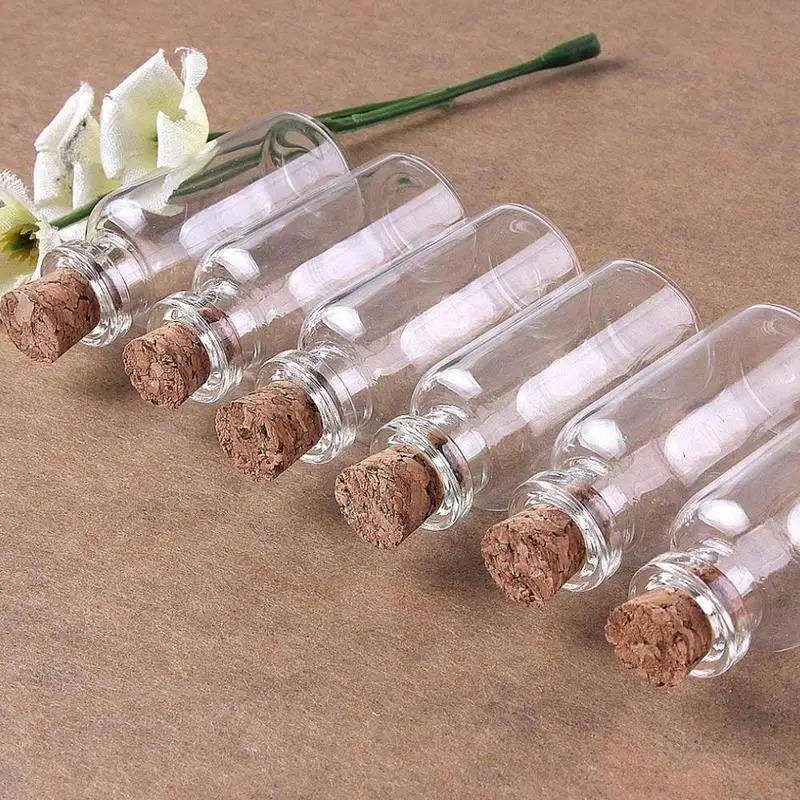 5/10pcs Clear Cork Glass Bottle Vials Mini Wish Bottle Cork Bottles For